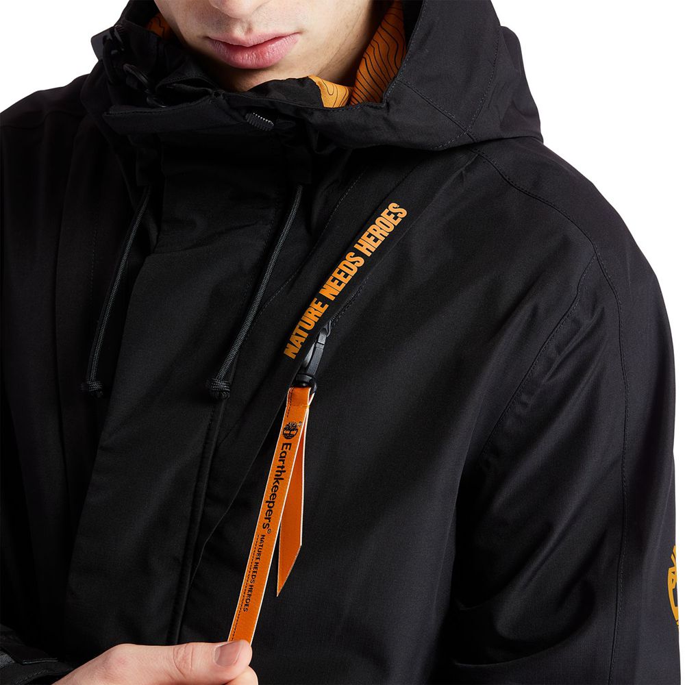 Timberland Μπουφαν Ανδρικα Μαυρα - Ecoriginal Ek+ Fishtail Parka With Dryvent™ Technology - Greece 7